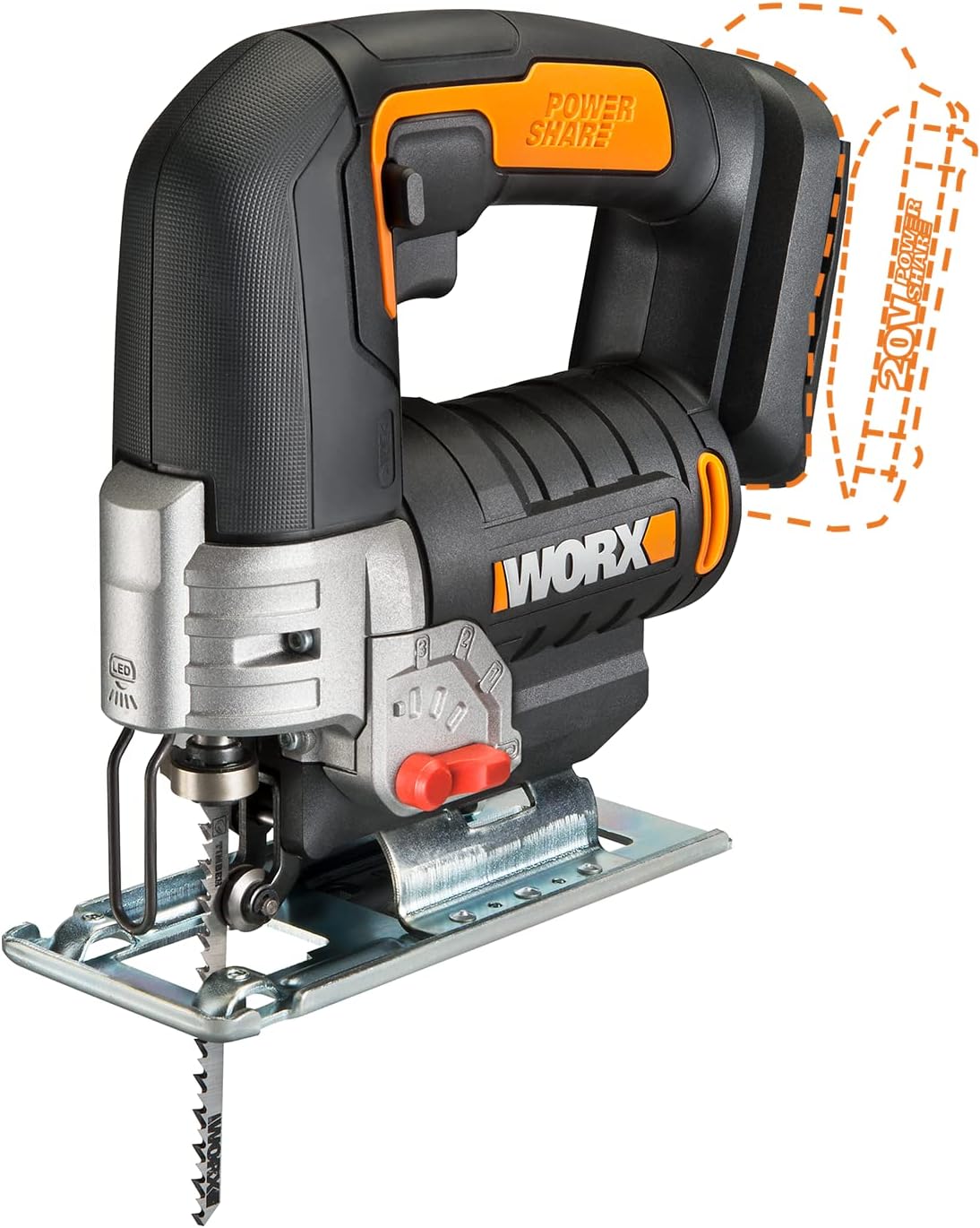 20V Power Share Jigsaw - WX543L.9 (Tool Only)