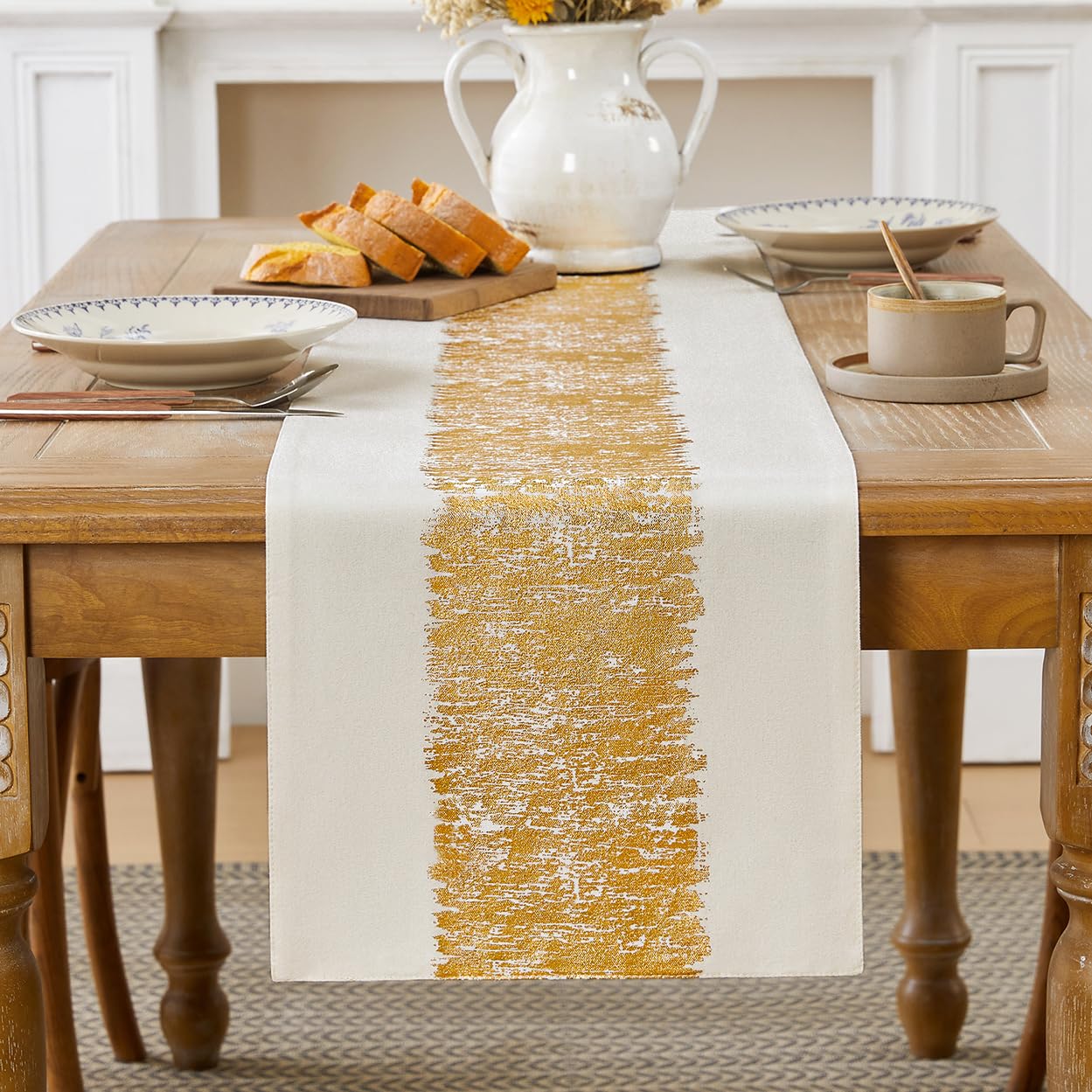 table runner 金彩古鏡文　帯リメイク　正絹 Amazon.com: Aiimart Metallic Style Table Runner, Cotton and Linen