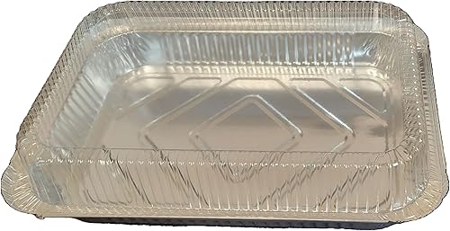 Miniatura 3 de Sartenes de aluminio de 4 libras con tapas, bandejas de aluminio de 12 x 8 x 1.6 pulgadas y tapas de cúpula de plástico para hornear, asar, asar o