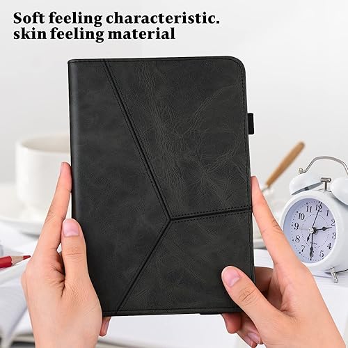 Miniatura 3 de Funda para Xiaomi Pad 6 2023, diseño de rayas de color sólido en relieve Funda de cuero PU con soporte para bolígrafo Banda elástica para Xiaomi Pad