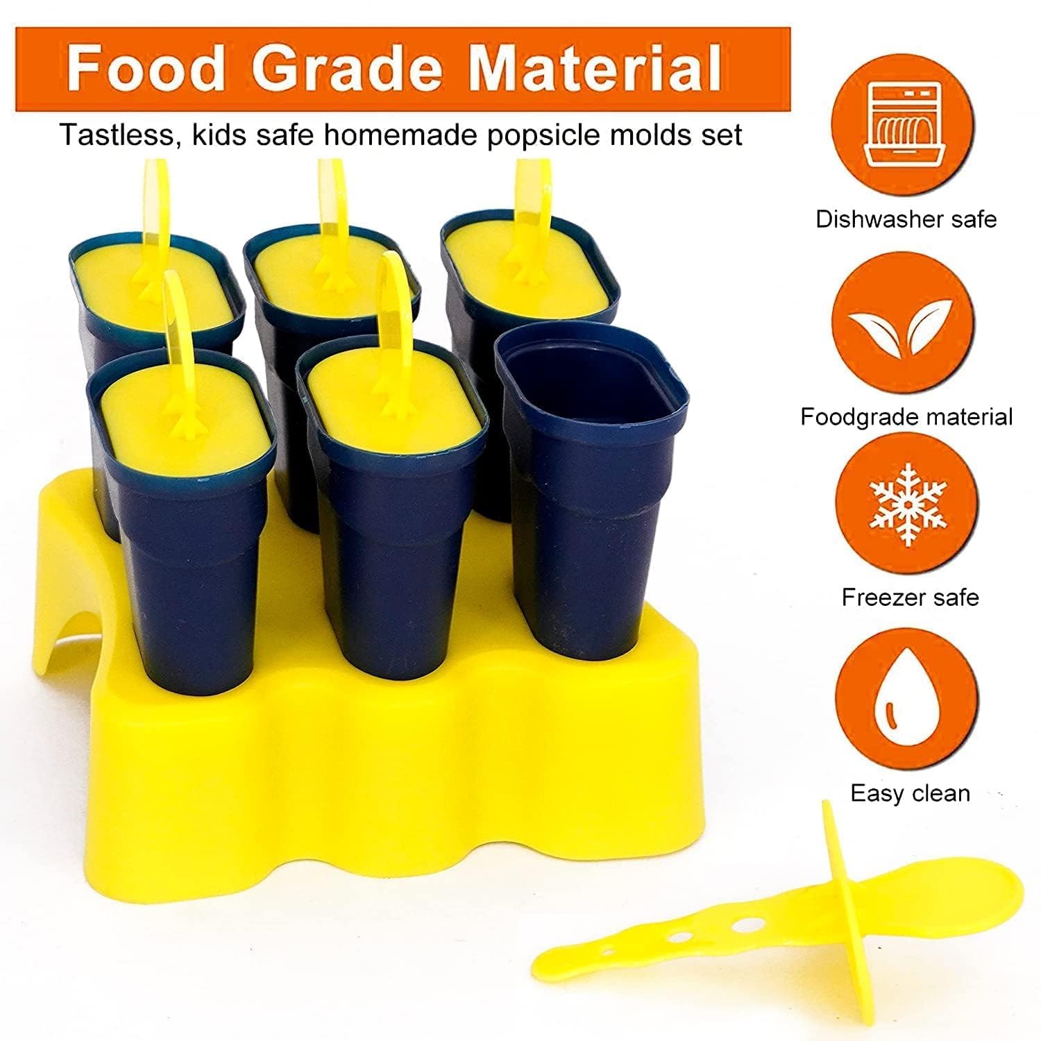 HASHFLOW SummerFun Ice Pop Maker Set of 6 Reusable Popsicle & Kulfi Molds | BPA-Free Plastic Ice Candy Maker for Kids & Adults | Easy Homemade Frozen Treats