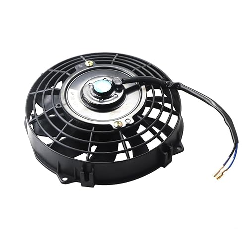 Vista 17 de MOSTPLUS - Juego de 2 ventiladores eléctricos universales delgados, 12 V, con paquete de montaje de 7 pulgadas, color negro.