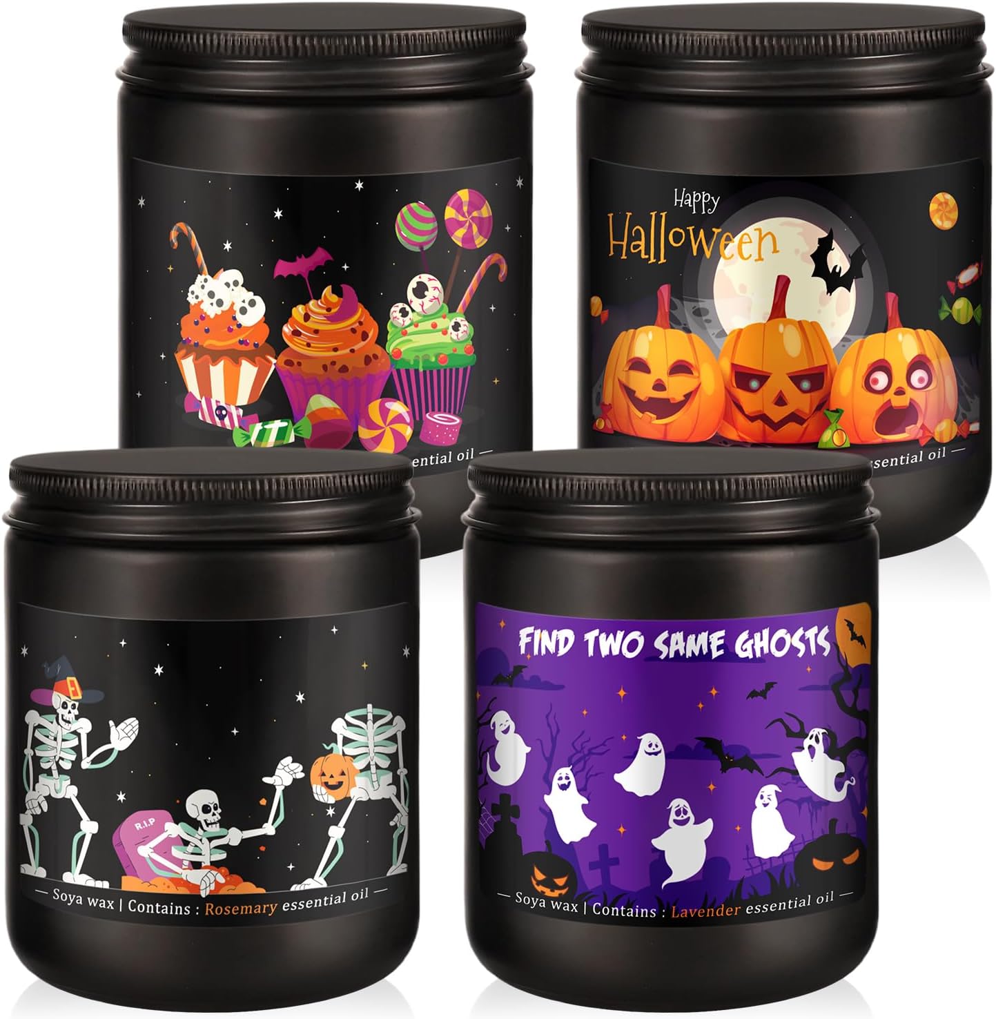 4 Pack 8Oz Halloween Scented Candles for Home Scented Aromatherapy Candles image 2