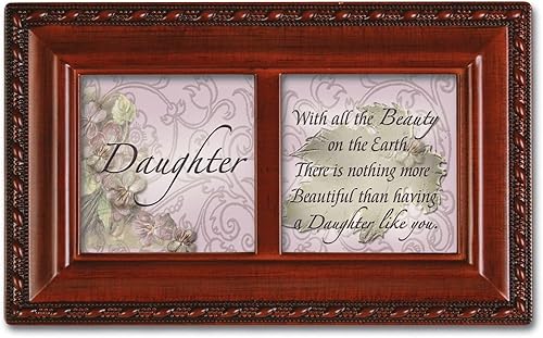 Hija Bendición Cottage Garden Woodgrain Petite Caja De Música reproduce Te LIGHT UP MY LIFE