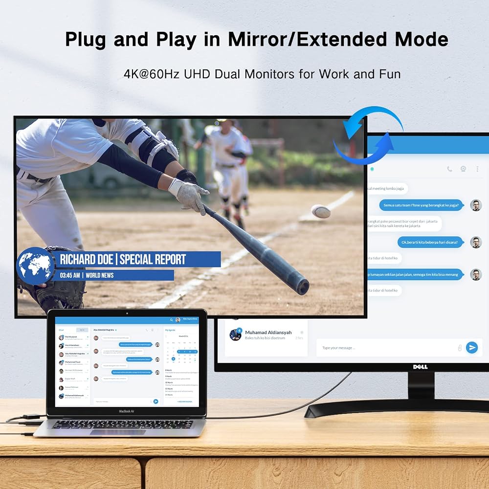 Adaptateur HDI vers DisplayPort 4K, Cable Technologies de Source HDI vers Displayport 4K@60Hz