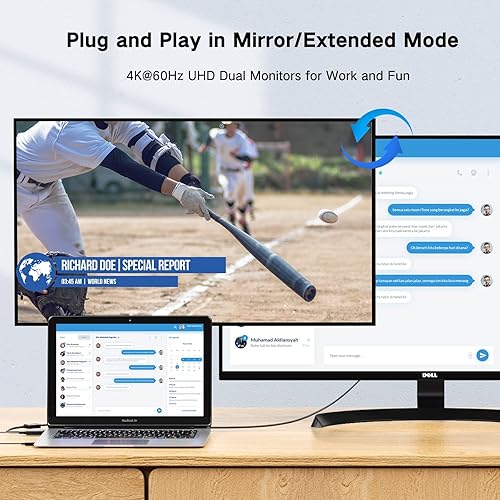 Miniatura 4 de FOINNEX Adaptador HDMI a DisplayPort, 4K a 60Hz HDMI a DisplayPort macho a hembra, fuente HDMI unidireccional a pantalla DP para computadora,