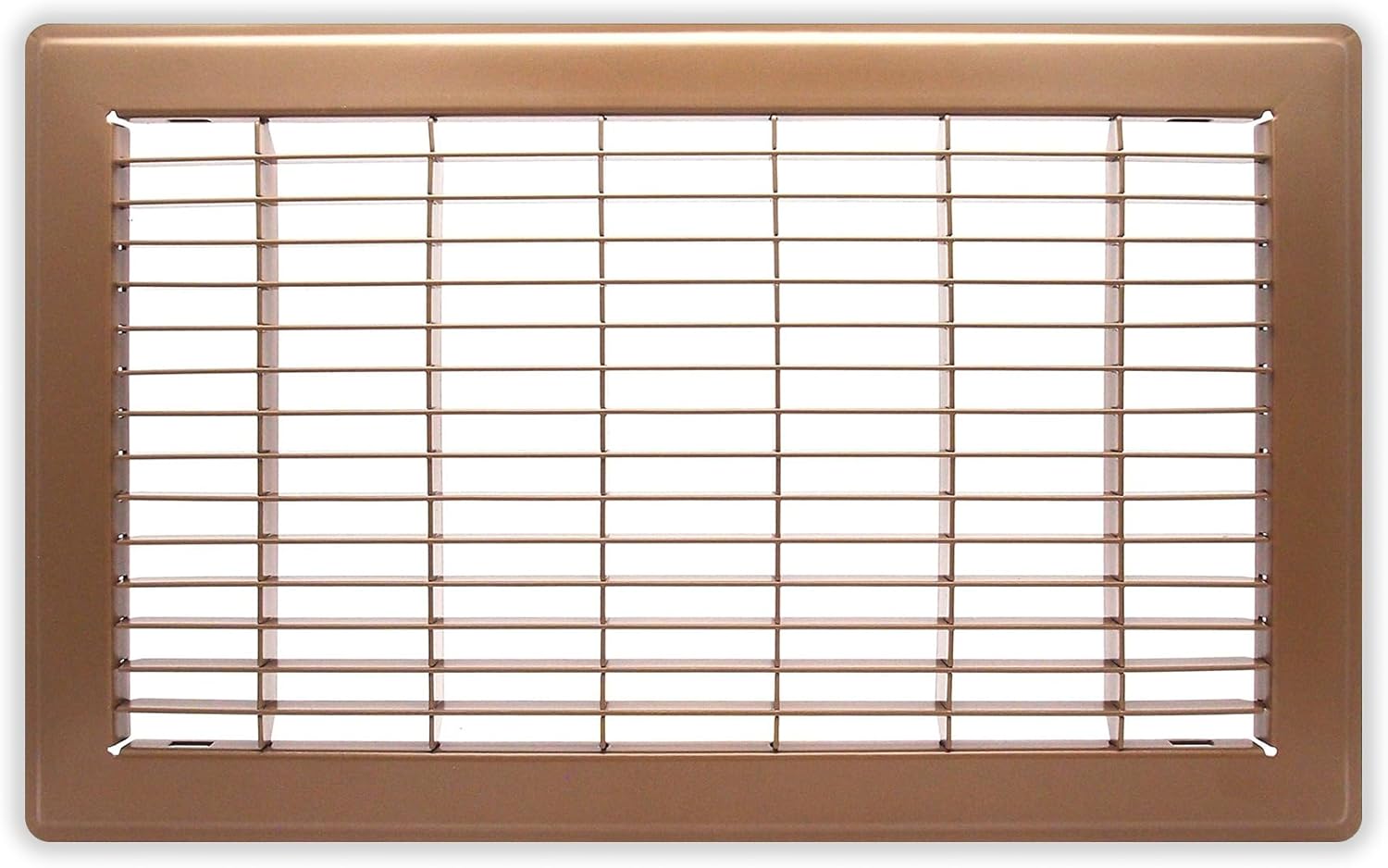 HVAC Premium 8" X 14" Floor Grille - Fixed Blades Air Grill - Brown [Outer Dimensions: 9.75 X 15.75]