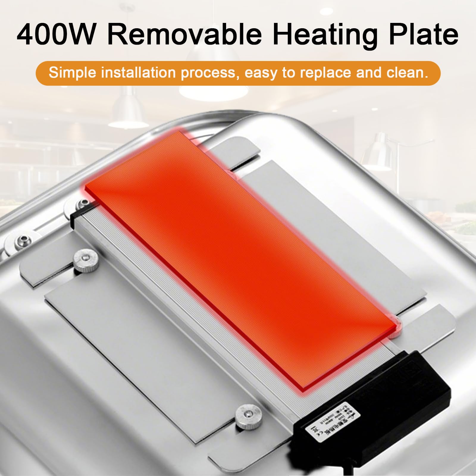 Chafing Dish Elettrico 9L in Acciaio Inox Temperatura Regolabile | Professionale Scaldavivande Elettrico per Buffet, Contenitore Scalda Cibo con Coperchio in Vetro per Buffet e Hotel