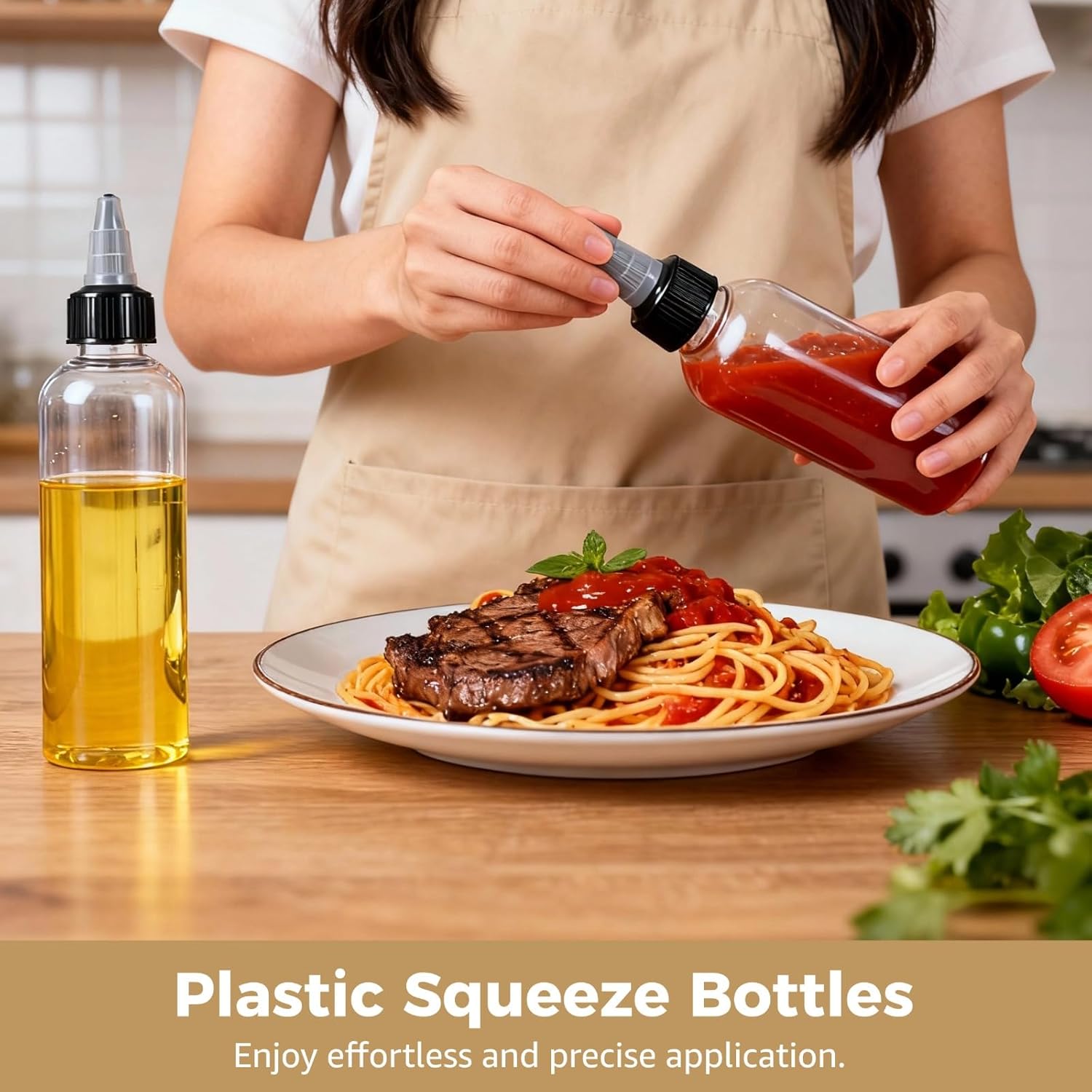 100 Pcs Plastic Squeeze Bottles, 4 oz Clear Hair Oil Applicators with Twist Top Caps, Leak-Proof Empty Condiment Dispensers, Small Refillable Bottles for Liquids, Inks, Paints, Glues