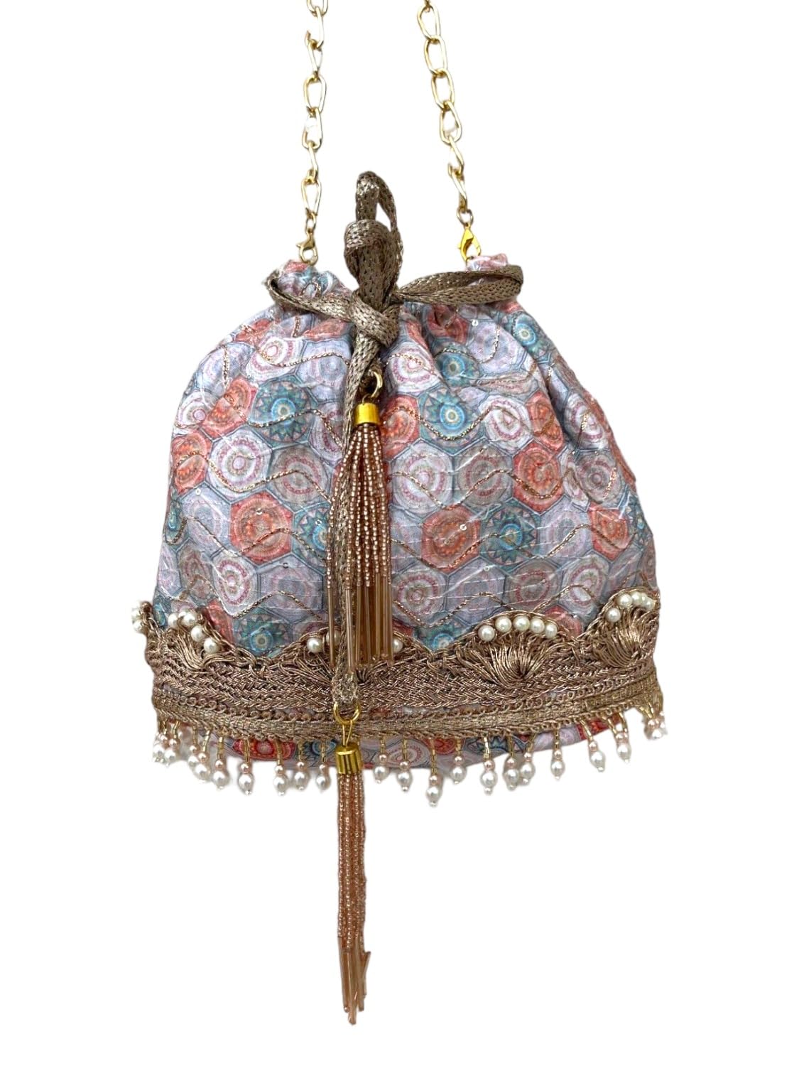 ART BY CHAITASI Embellished Designer Potli Bag with Protective Box, Handbag, Wristlets, Clutch for Women, Girls with Handmade Embroidery, Sequin, Beads Work for Parties, Weddings (Multi) (B0CJC8R3BC) Amazon Price History, Amazon Price Tracker