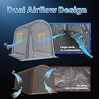 Vista 6 de ADVANCE OUTDOOR Cobertizo de Almacenamiento Refugio de 6 x 8 pies Techo de Pico Redondo de Acero Metálico Garaje Cochera Portátil para Motocicleta