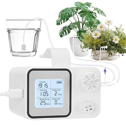 Dispositivos automáticos de riego de plantas con temporizador de agua programable y pantalla LED, sistema automático de riego por goteo para 15