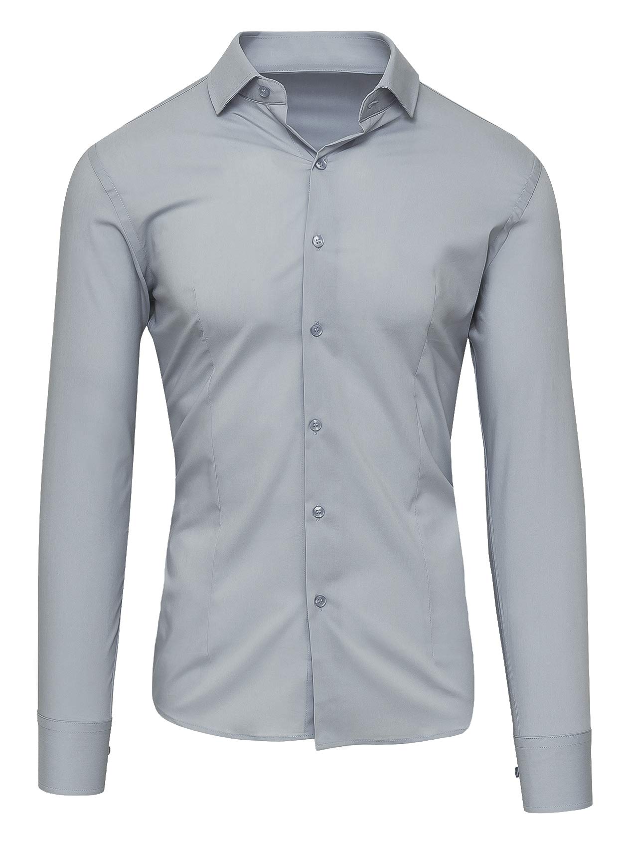 Men's Slim Fit Elegant Casual Stretch Formal Shirt in Cotton Stretch Elastic