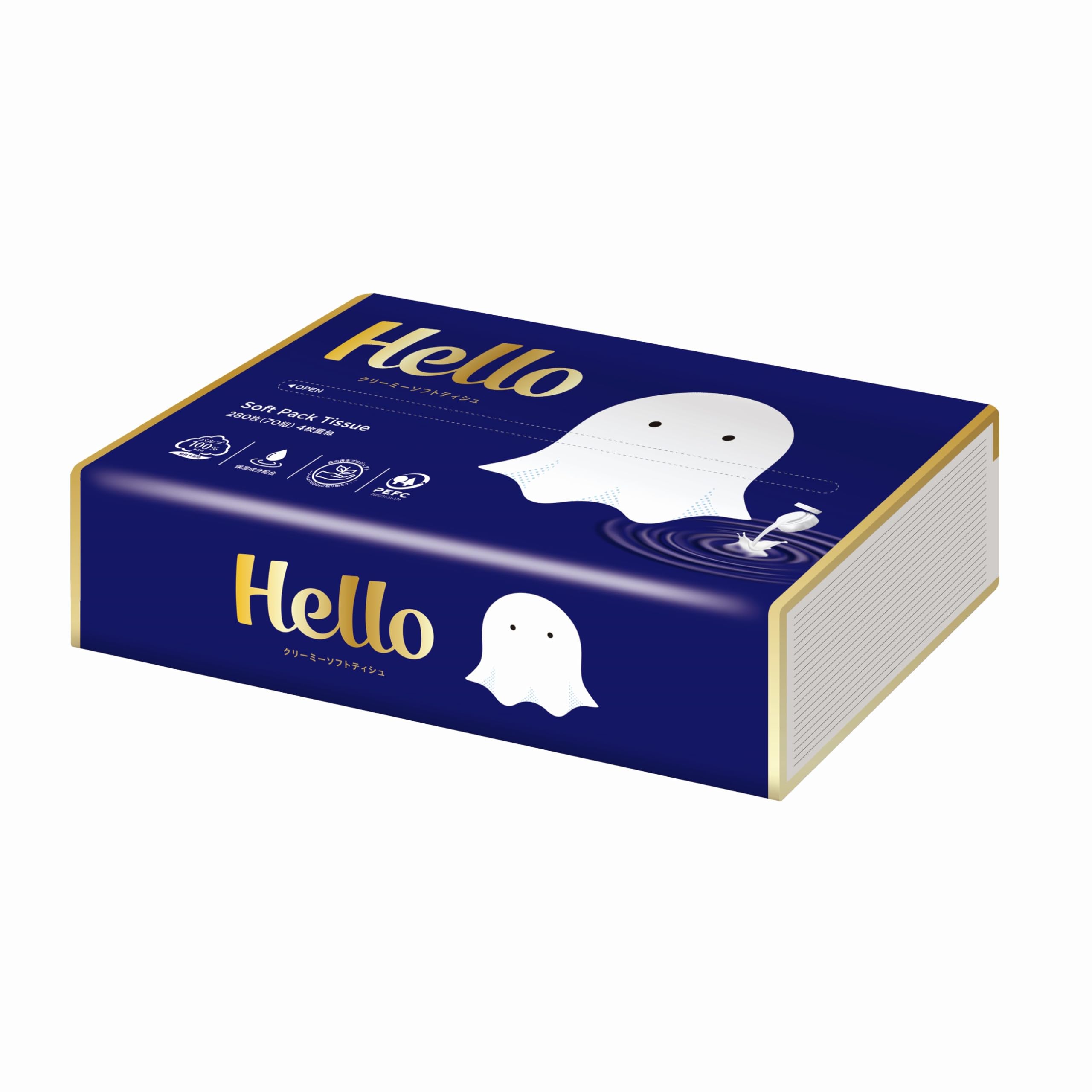 Hello ボックスティッシュ 青 Amazon.co.jp: 【ケース販売】ハロークリーミーソフトパック