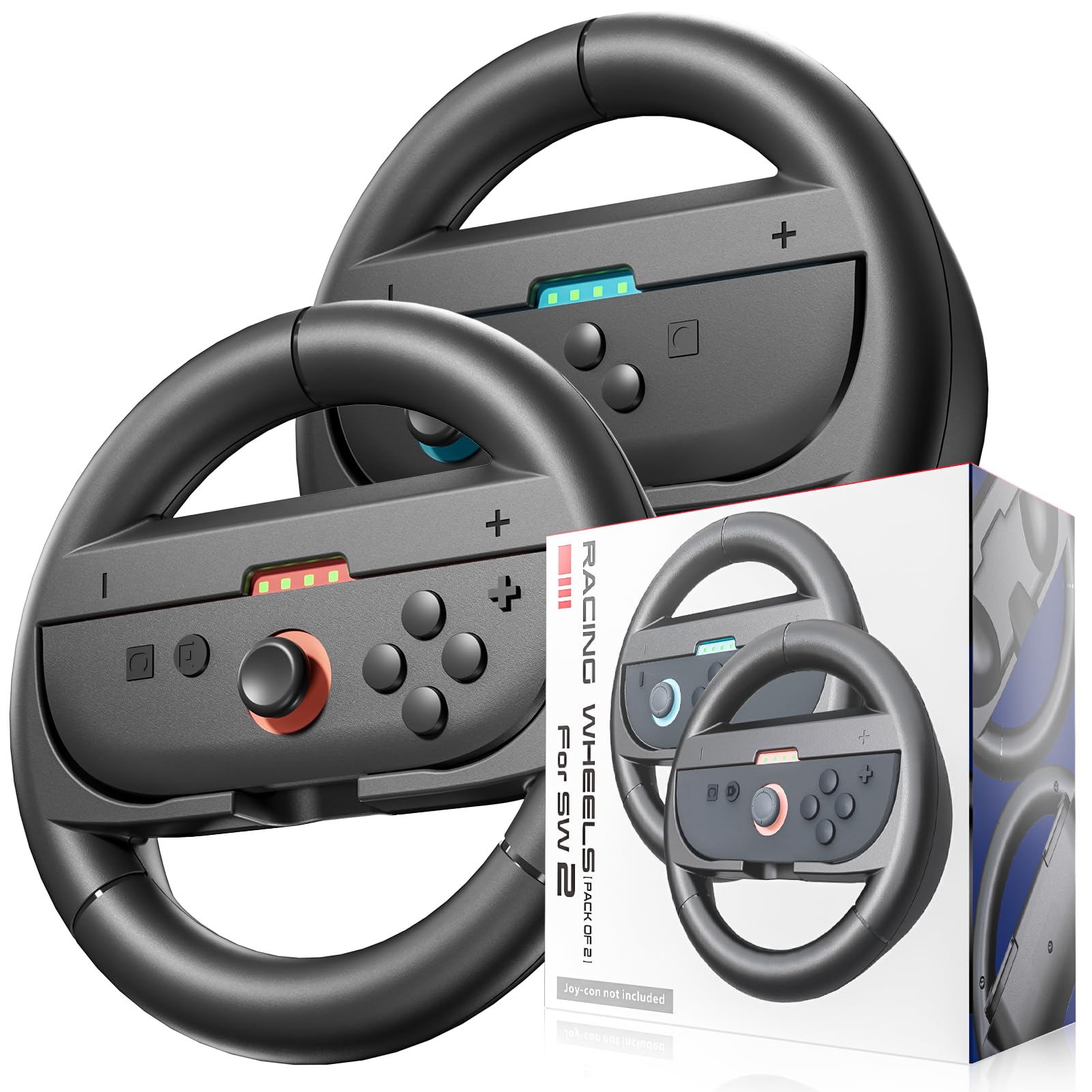 Steering Wheels for Nintendo Switch 2 Console JoyCons, Racing Wheels for Mario Kart 8