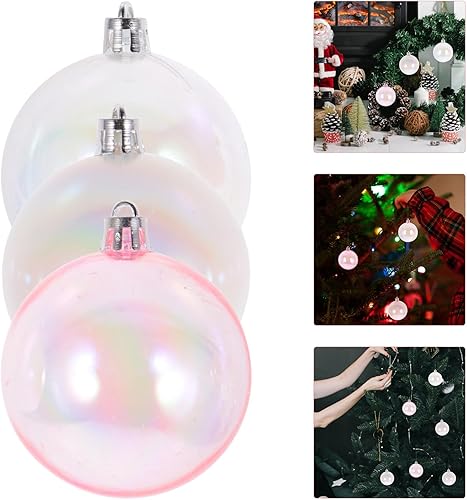 Miniatura 9 de 48 piezas de adornos colgantes para fiestas de boda para el nuevo hogar, bola de cumpleaños iridiscente transparente, decoración de bolas de arco