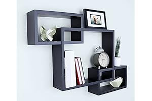3 Cube Square Intersecting Wall Mounted Floating Shelves Decorative Wall Shelf