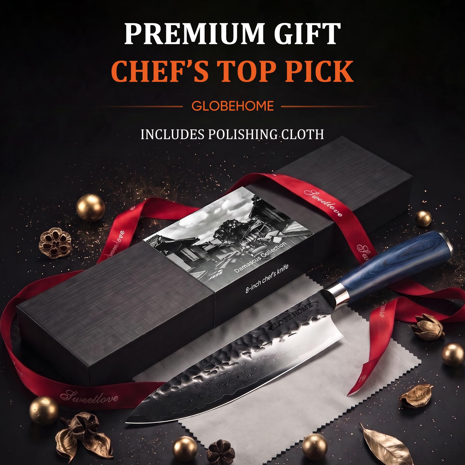 8" Japanese Damascus Chef Knife – High Carbon Stainless Steel, 67 Layers — Amazon image 8