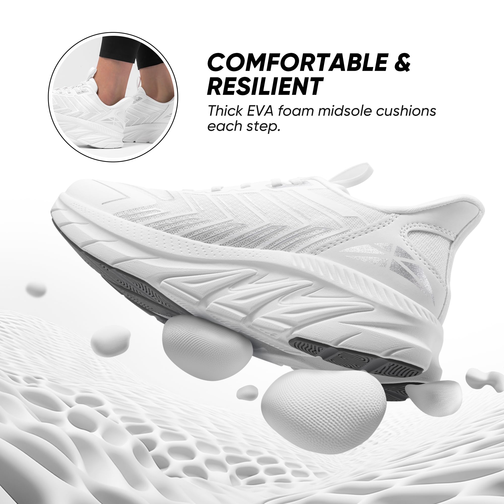 ALLSWIFIT Zapatillas Mujer Caminado Zapatos Deportivos Comodos Transpirables y Antideslizantes con Suela Absorción de Impactos