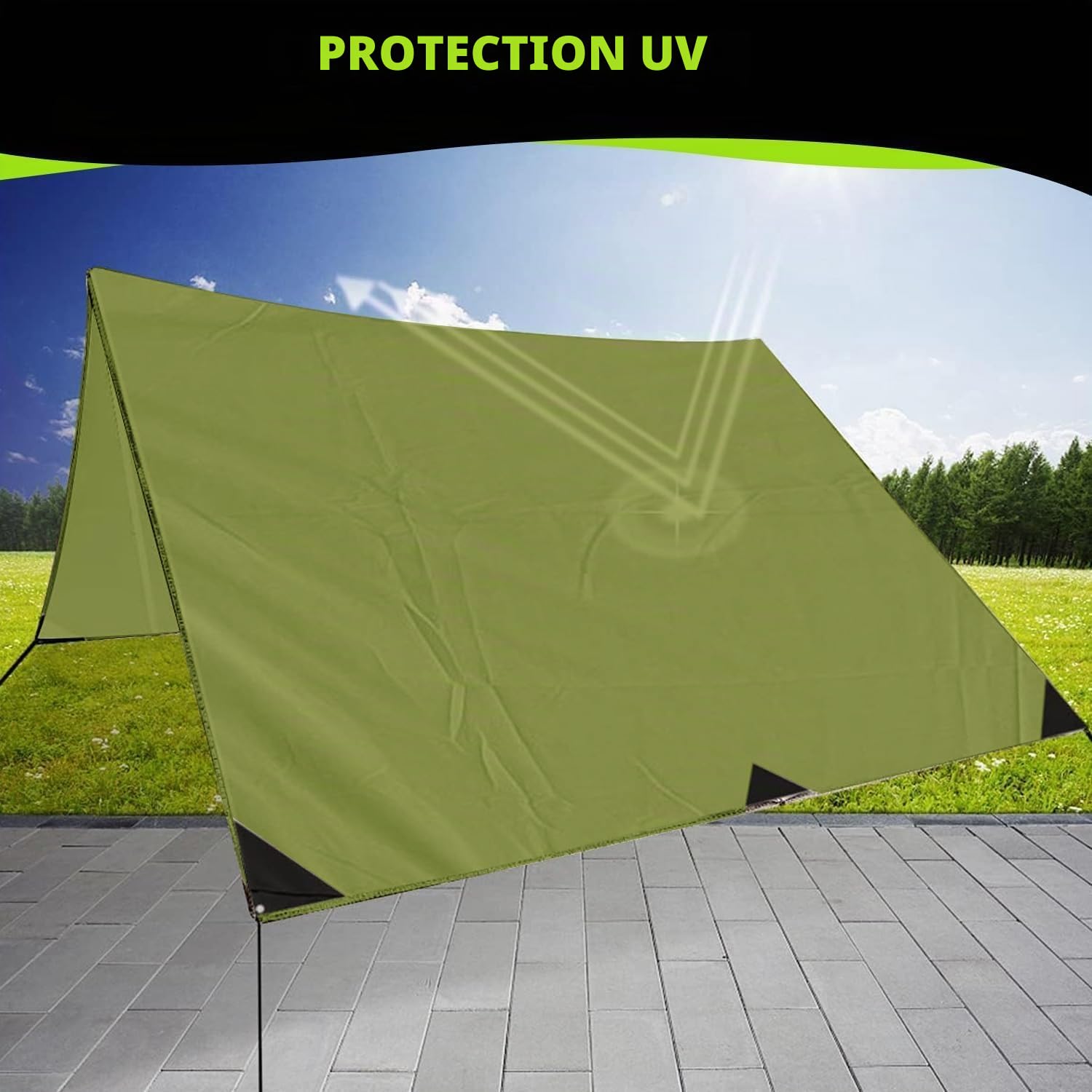 Auvent Voiture Imperméable, Voile D'ombrage, Tente Arrière Camping | Protection UV, Auvent Voiture, Bâche, Idéal pour Voitures et SUV, Camping en Plein Air, Montage Latéral/Arrière 300 x 200 cm