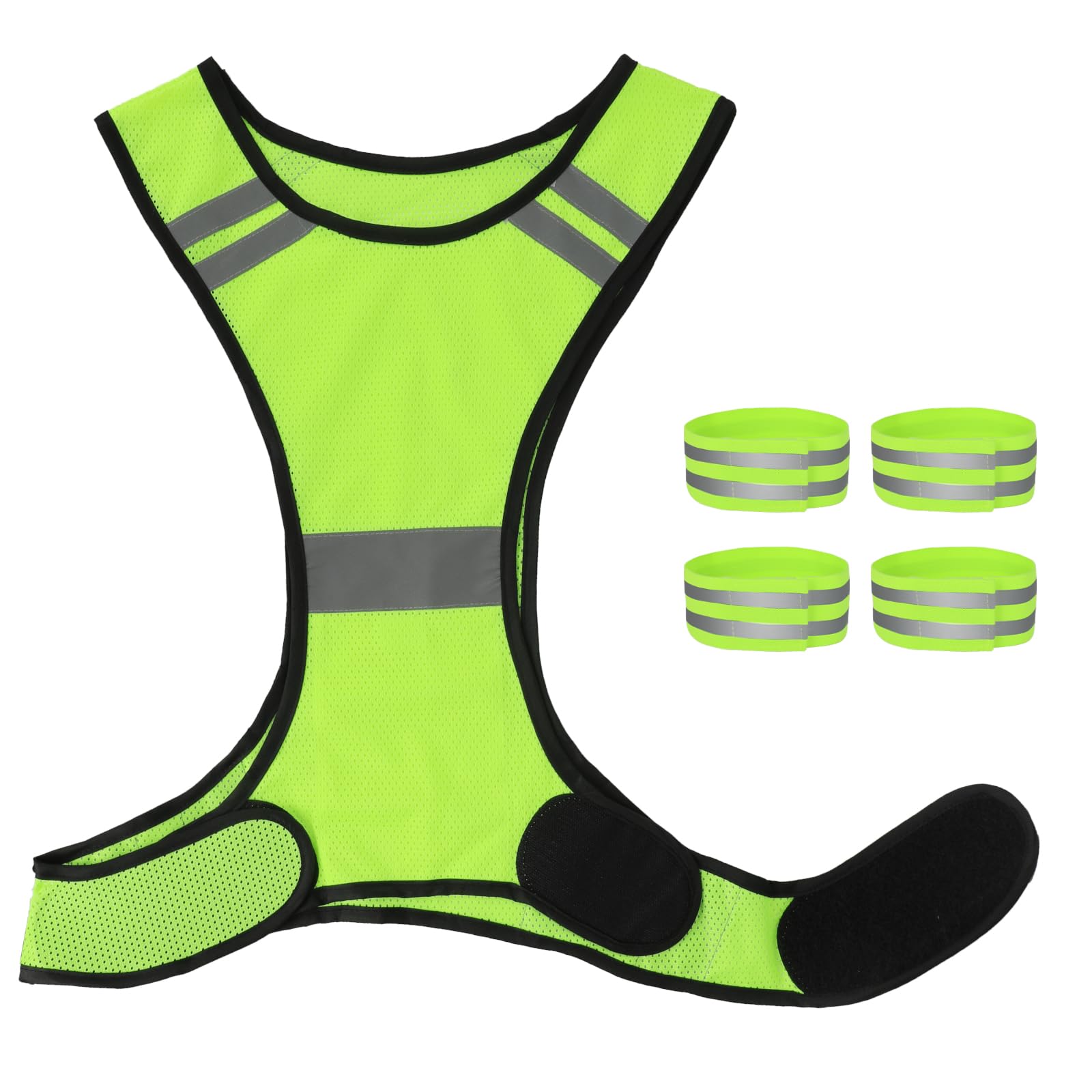 GOOPOOL Laufweste Reflektorweste - Warnweste Für Joggen & Fahrrad Mit 4 Streifen