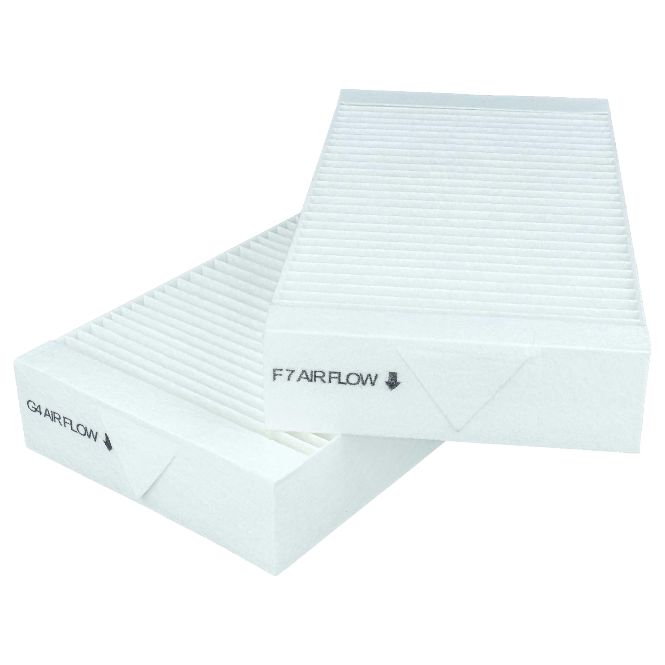 vhbw Zestaw filtrów zamiennych do Bosch 7738113333 | do urządzenia wentylacyjnego – filtr powietrza G4 / F7 (2 sztuki), 27 x 15 x 4,6 cm, biały