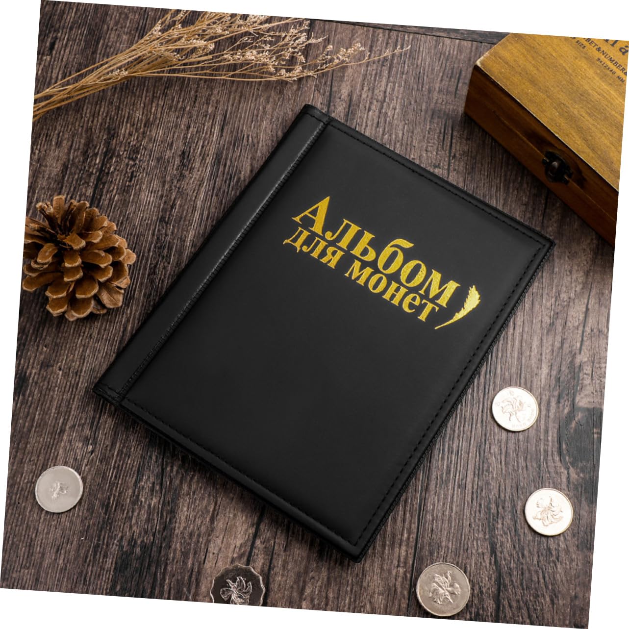 ABOOFAN 2 Stück Münzsammlungsalbum Pu Leder 250 Fächer mit Deckel Münzaufbewahrungsbuch für Sammler Reise Gedenkmünzen