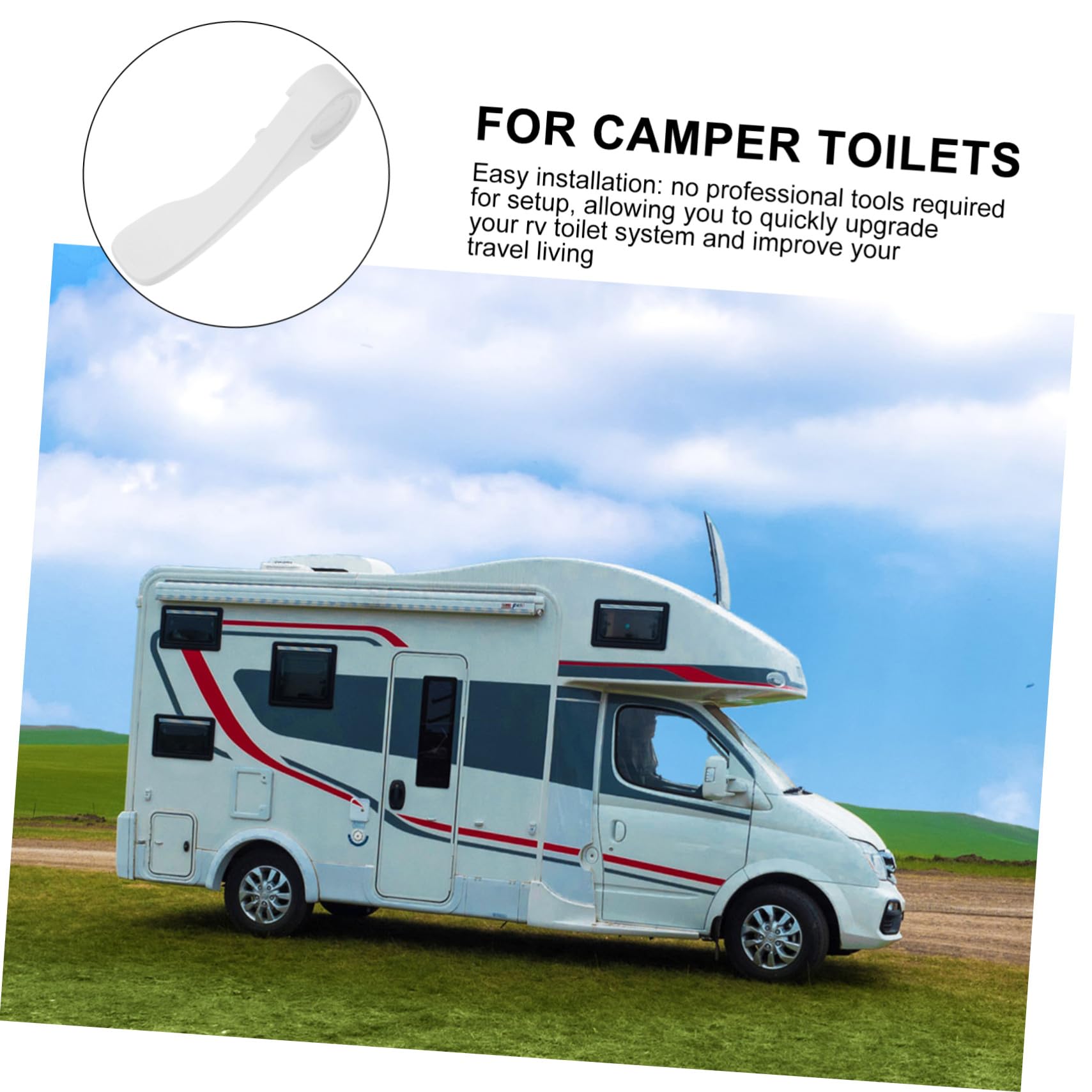 Pedale per Wc Camper Abs Bianco Ricambio per Scarico | Rvs e Camper, Layout Bagno Compatto, Parte di Sostituzione per Manutenzione Impianto