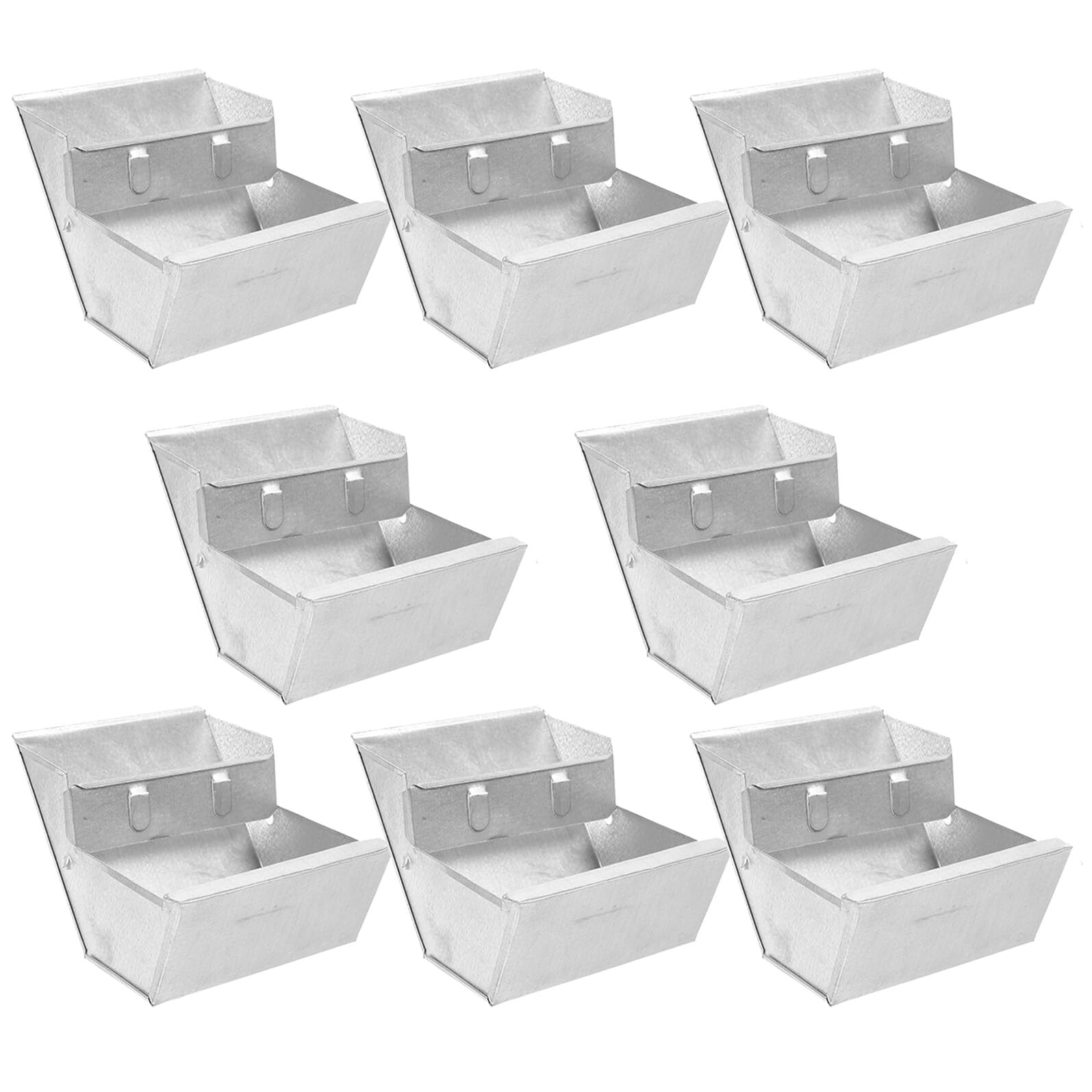 Kaninchenfutterspender für Käfig mit Eisengehäuse 8 Stück Silber | Hamster und Andere Kleintiere, Einfache Montage, Leicht zu Reinigen, für Kleine Farmen