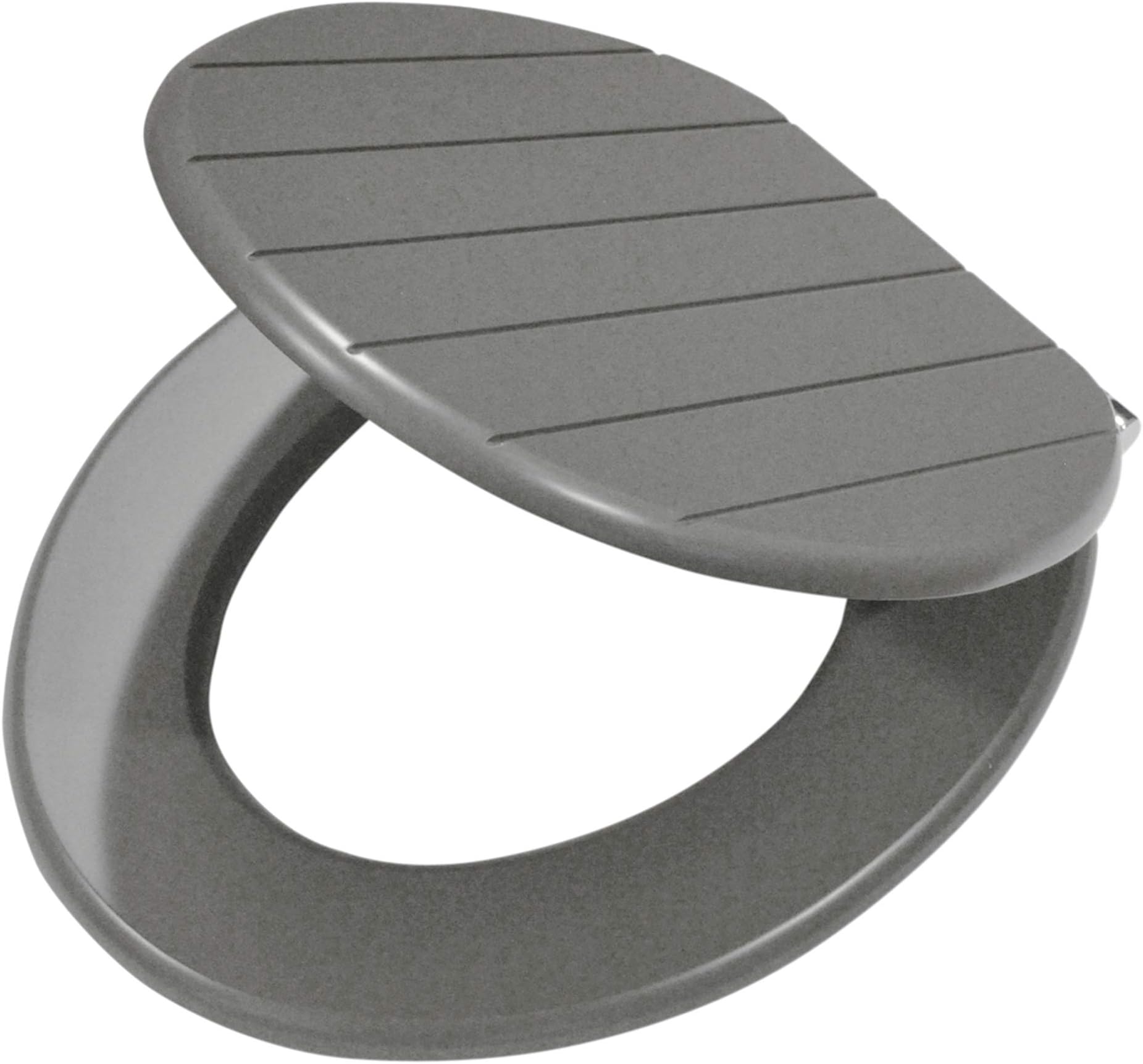 TigerBaya Toilet Seat, MDF, Grey, 43 x 37.5 x 5 cm