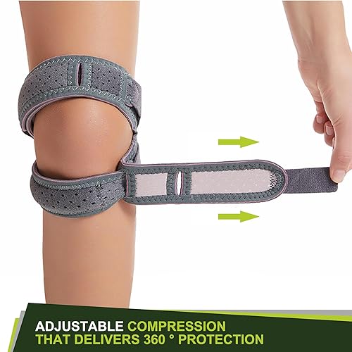 Miniatura 5 de NOLIVEA - Rodilleras para dolor de rodilla  Soporte ajustable y estabilizador para hombres y mujeres con doble barra de silicona y almohadillas para