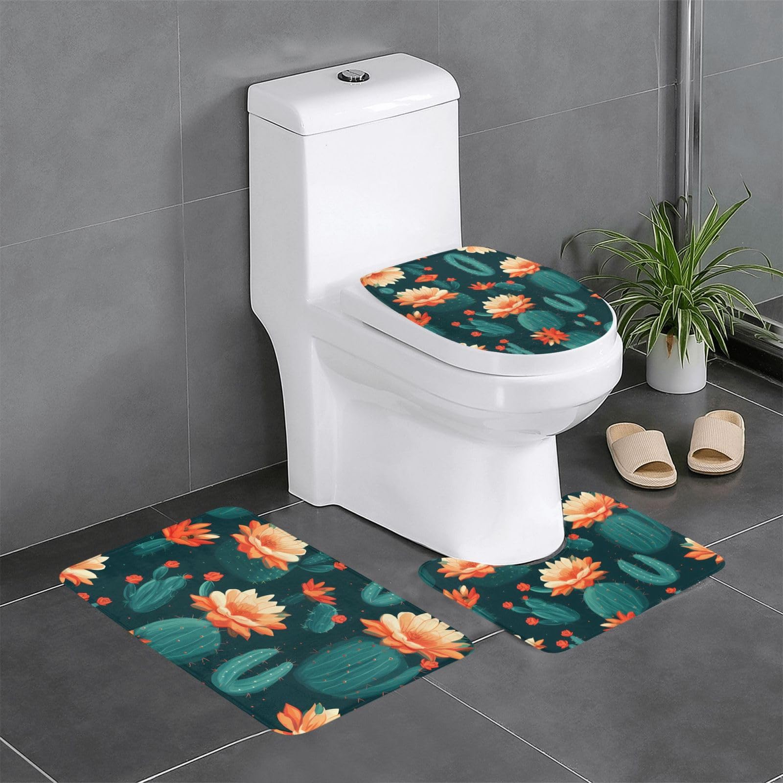 Tapis de salle de bain antidérapants absorbants et sécurisés pour contour de toilettes