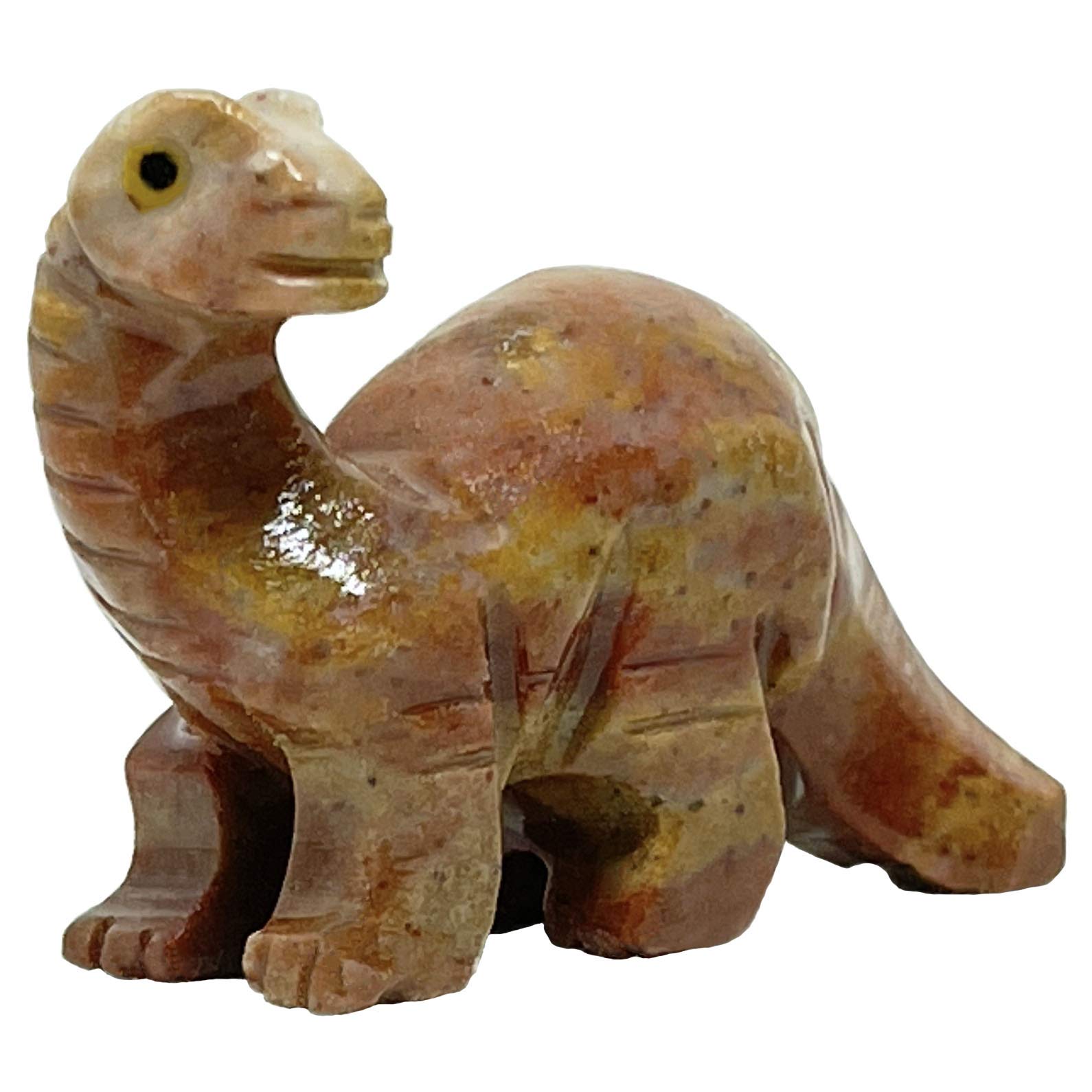 1.5 Inch Brontosaurus Dinosaur Hand-Carved Soapstone Animal Totem Figurine