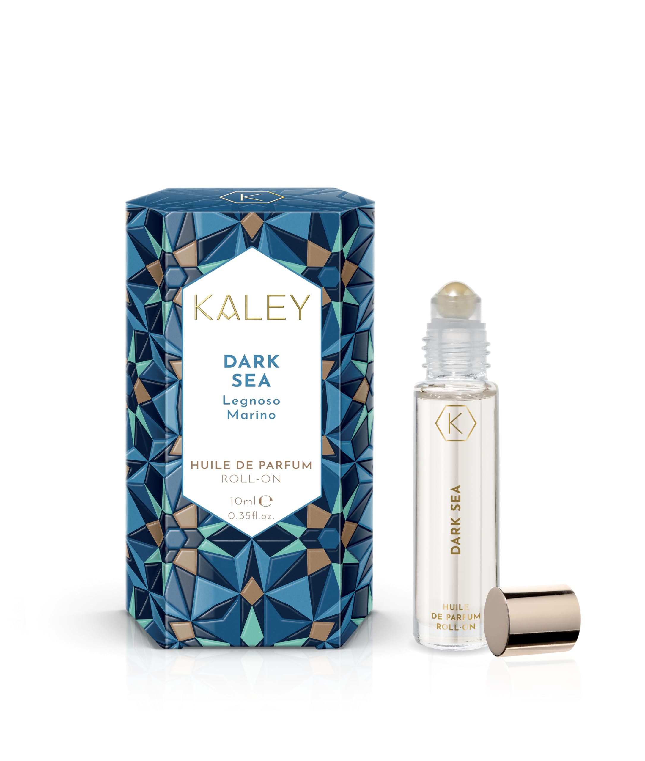 KALEY | Profumo in Olio Roll On Dark Sea, Fragranza Legnosa e Marina, 10ml, Made in Italy