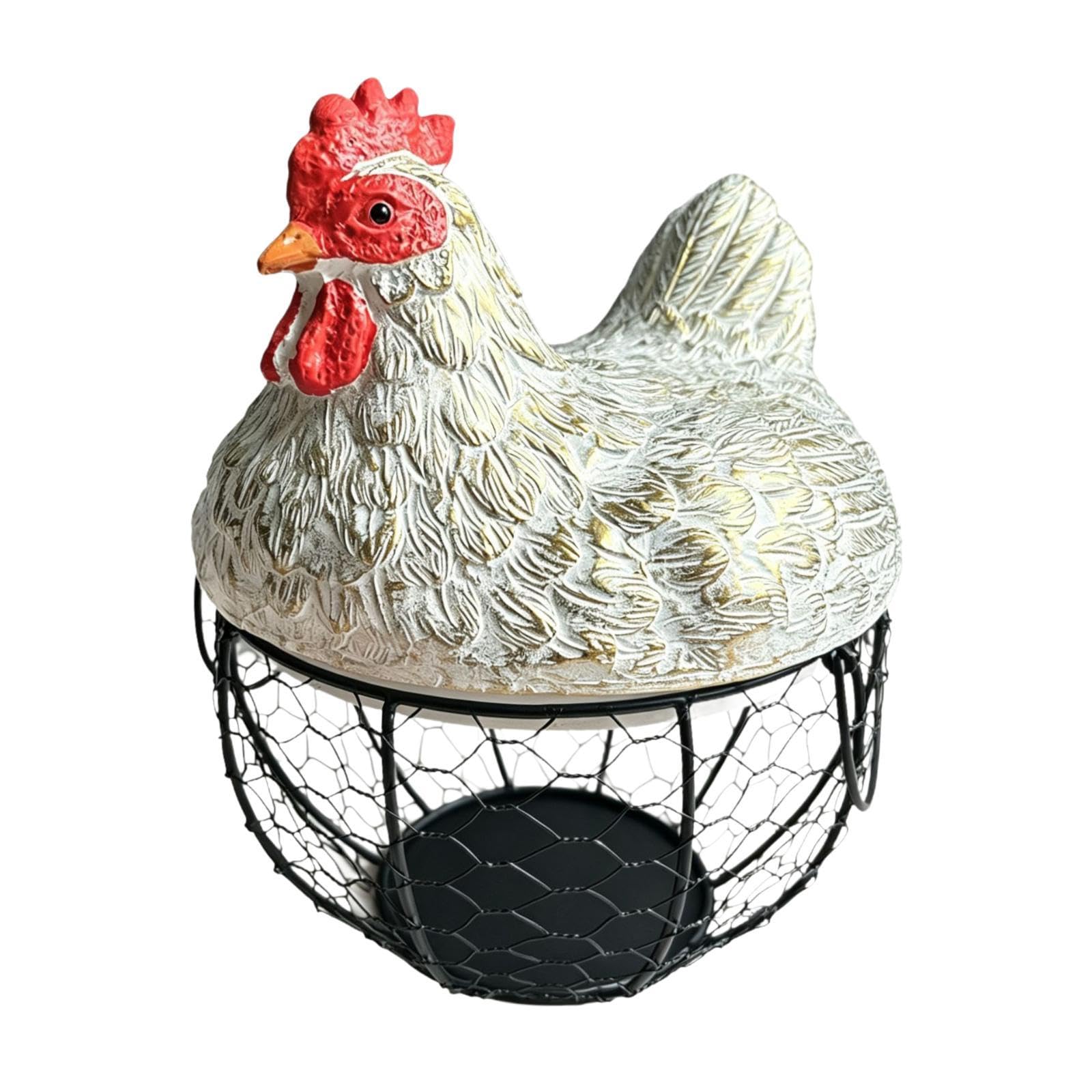 Cesta para almacenar Huevos, Cesta para Recoger Huevos Frescos con Tapa, contenedor portátil para Huevos Frescos para Granja, Blanco