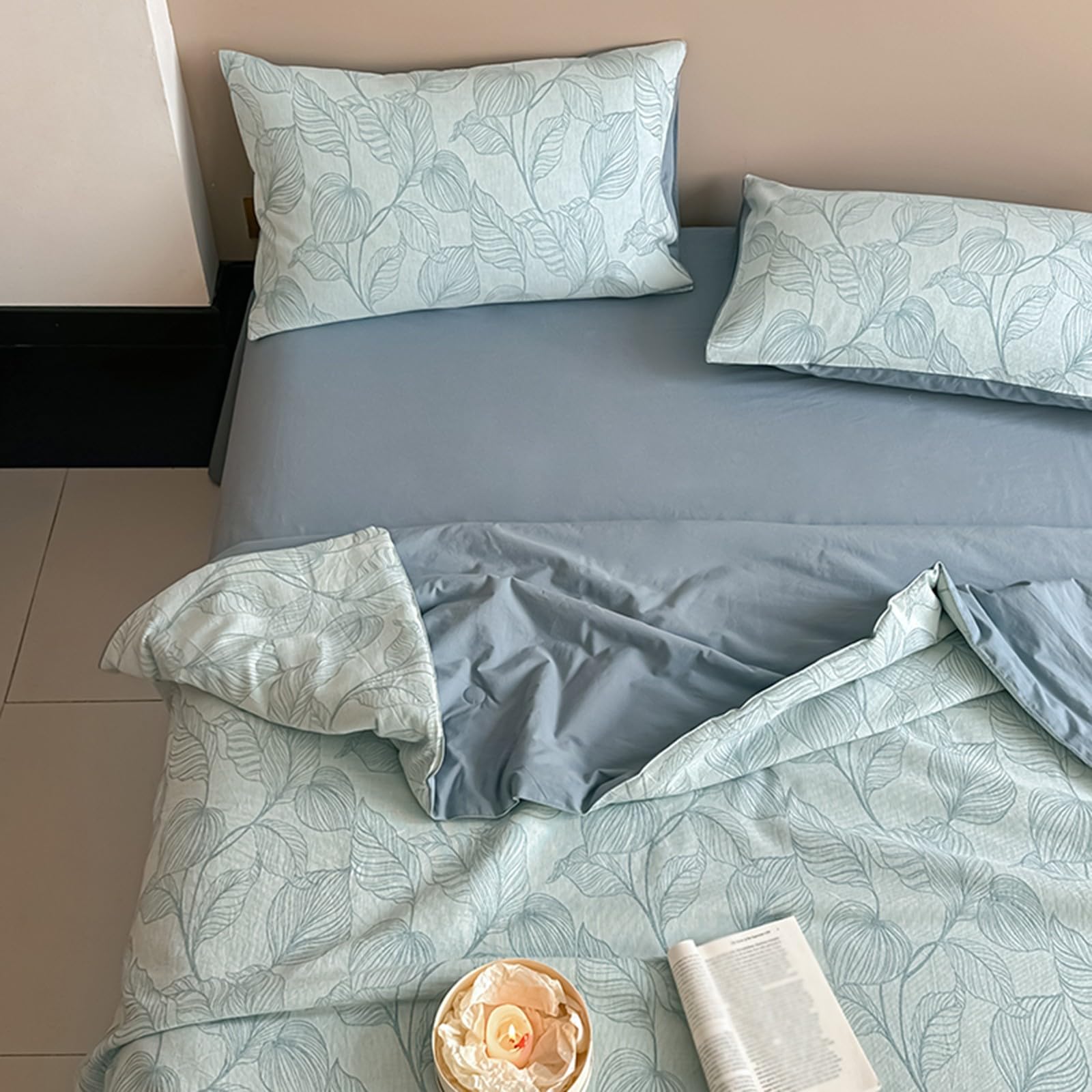 Set Copripiumino con Lenzuola, copripiumini e Coperte rinfrescanti per Chi Dorme al Caldo - Trapunta Leggera in Puro Cotone Lavabile in Lavatrice e climatizzata