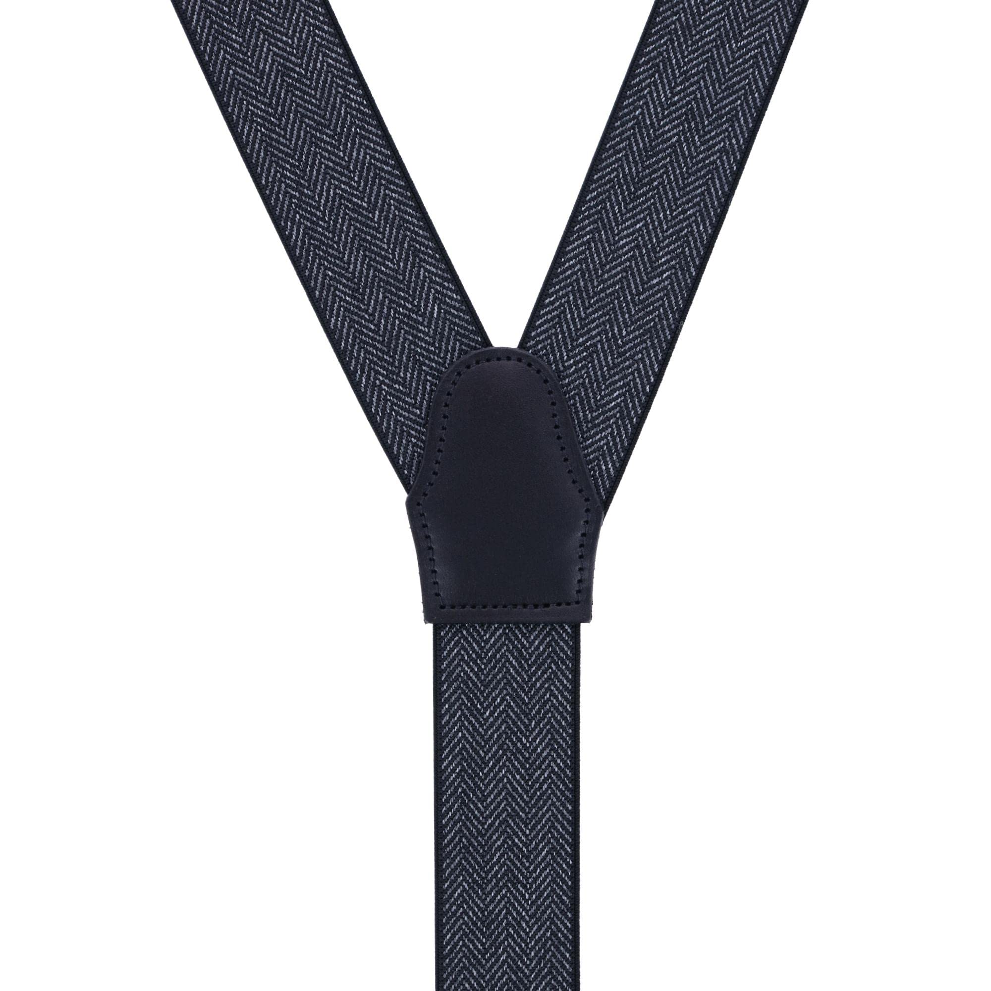 Trafalgar Men's Silas Classic Herringbone Elastic Button End Braces (Suspenders)