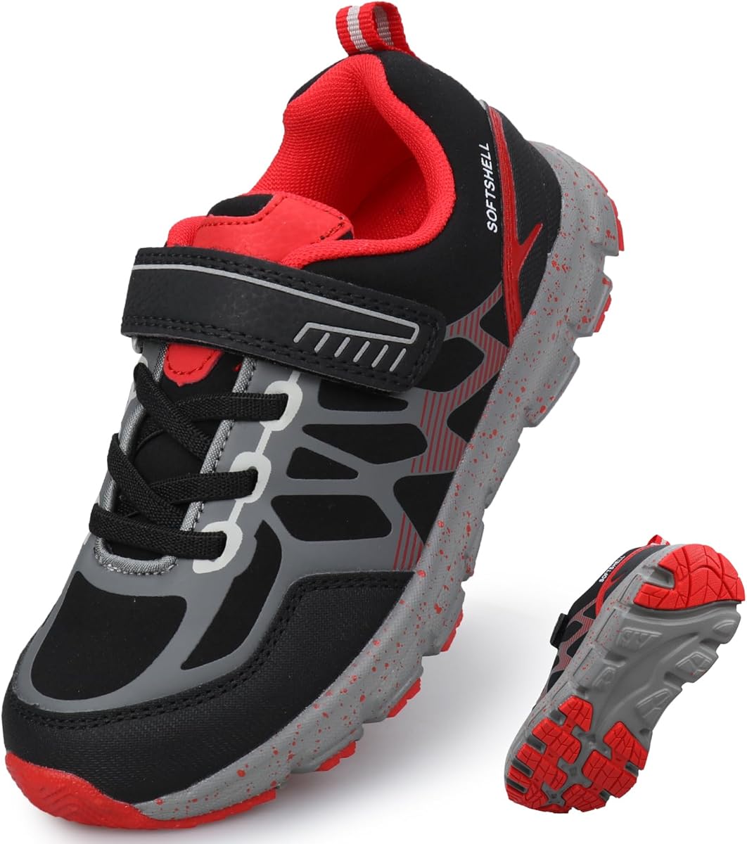 UOVO Boys Hiking Shoes Waterproof Running Fashion Sneakers Breathable Lightweight Non-Slip Outdoors Trekking Sports(Toddler/Little/Big Kids)