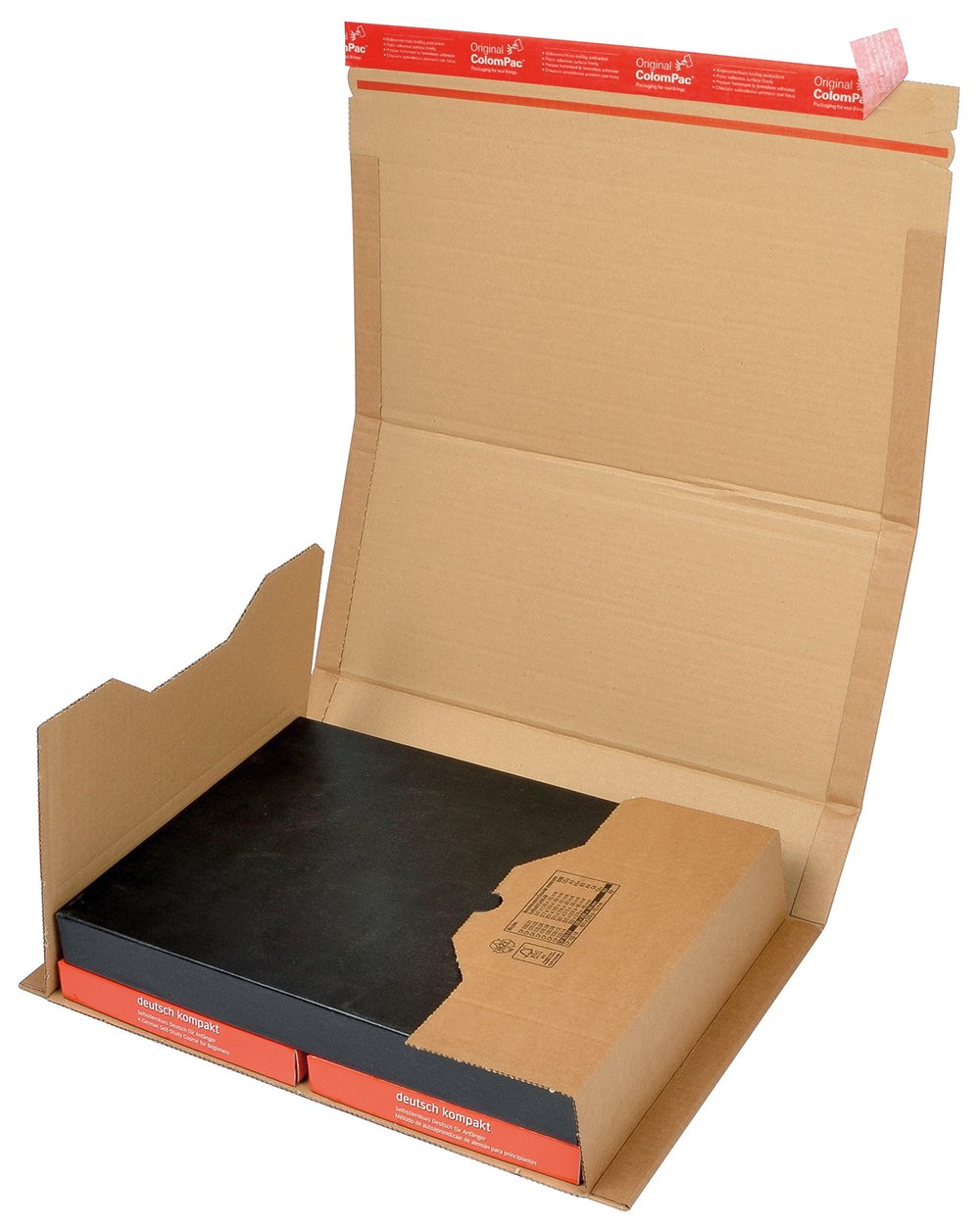 ColomPac CP020.17 Wickelverpackung aus Wellpappe mit Selbstklebeverschluss und Aufreissfaden, braun