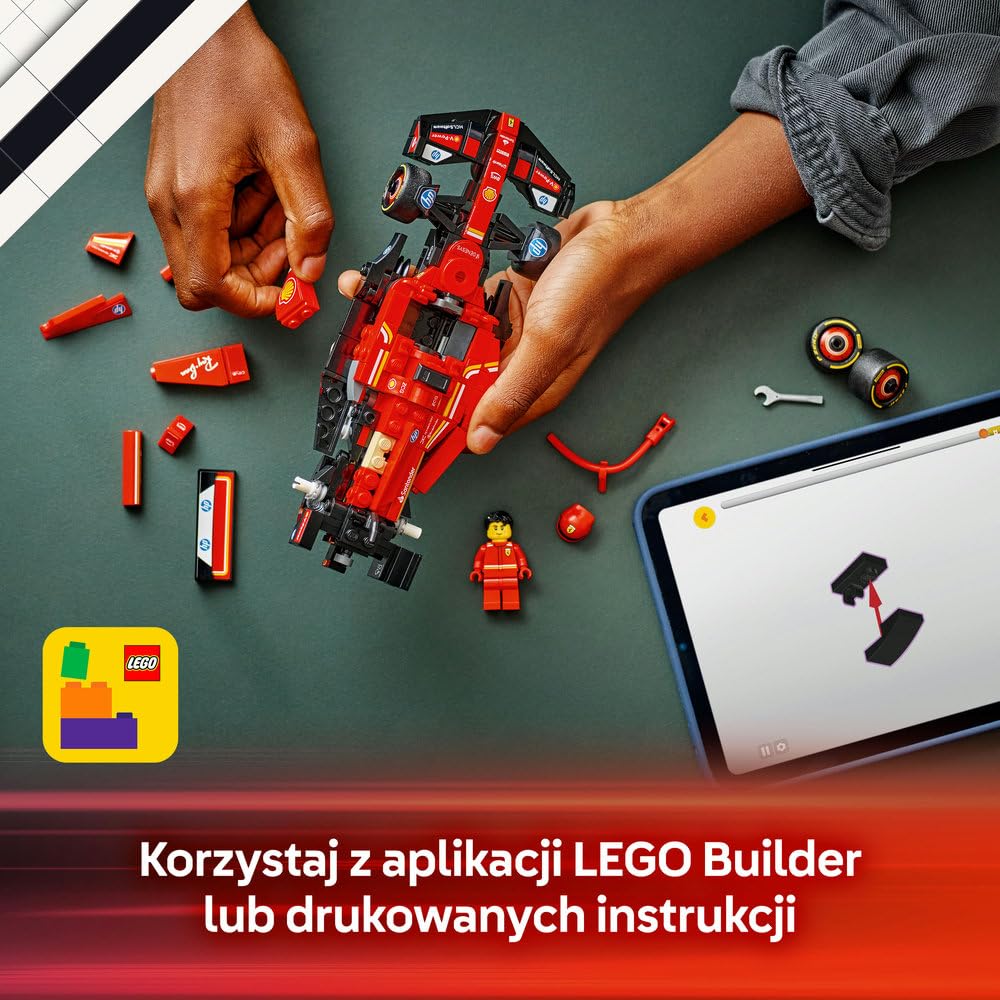 LEGO Speed Champions Bolid F1 Ferrari SF-24, Model Pojazdu, Zabawka dla Dziecka do Zbudowania, Zestaw Konstrukcyjny z Minifigurką Kierowcy, Pomysł na Prezent dla 10-latka, Chłopca i Dziewczynki 77242