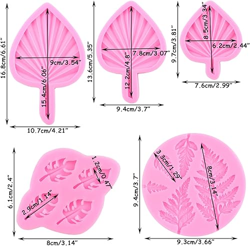 Vista 18 de Molde de silicona de flamenco de hojas tropicales, hibisco, plumeria, flores, hojas de Monstera, moldes para fondant, árbol de coco hawaiano, moldes