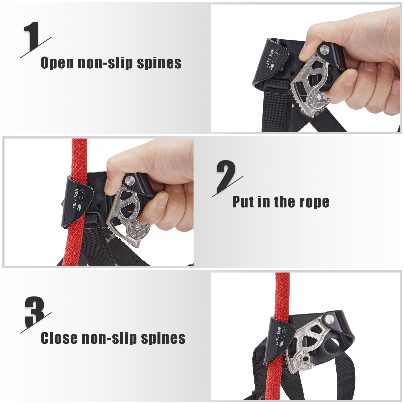 SOB Ascendeur de Pied, Ascendeur Pied Droit ou Gauche pour Équipement d'arbre, Équipement d'alpinisme, Équipement de Spéléologie