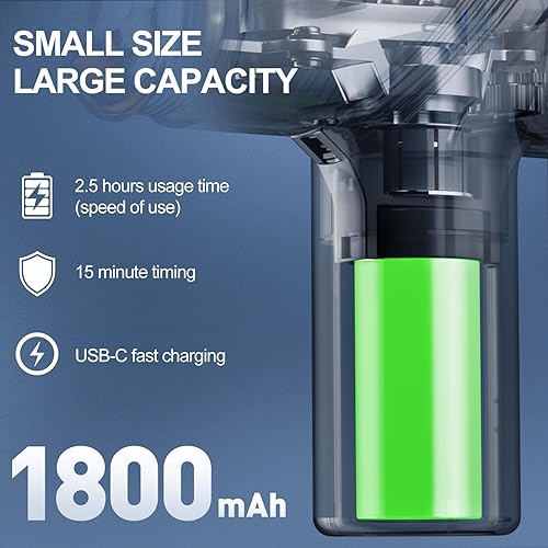 Miniatura 4 de Pistola de masaje de tejido profundo, mini pistola de masaje de viaje con 4 cabezales de masaje, pistola masajeadora de percusión muscular, regalo