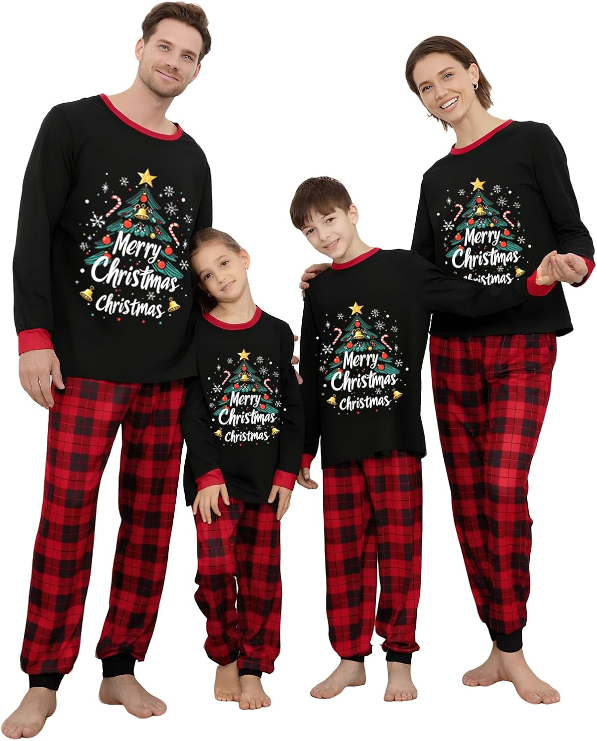 Feionusin Matching Family Christmas Pajamas Sets Family Xmas Pjs Set
