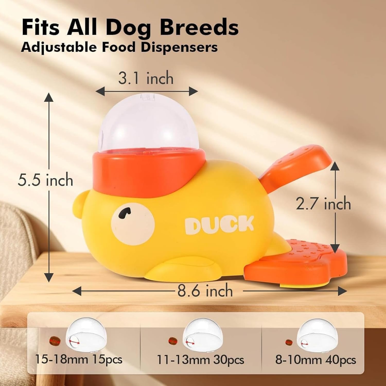 Yellow Duck Treat Dispenser, 2026 Upgrade 2-in-1 Dog Interactive Treat Dispenser Toy, Duck Cat Treat Dispenser, Food Slow Feeder, for Small & Large Cats Dogs (c)