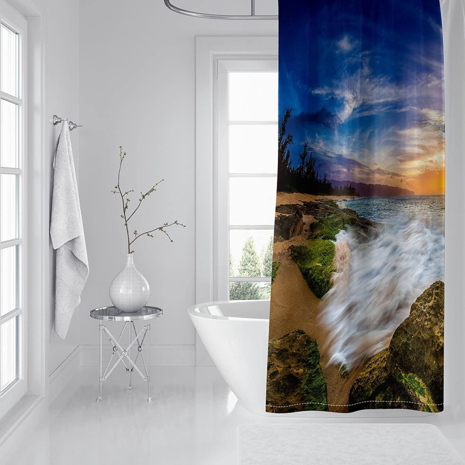 Tenda Doccia Gatto 240x200cm | Impermeabile E Antimuffa | Con 12 Ganci | Lavabile In Poliestere - Foto 9