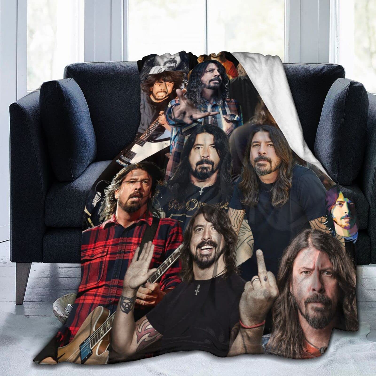 YINGD Ultra-Soft Flannel Dave Blanket David Eric Singer Grohl Collage Throw Blanket for Men/Women Home Decor/Gift