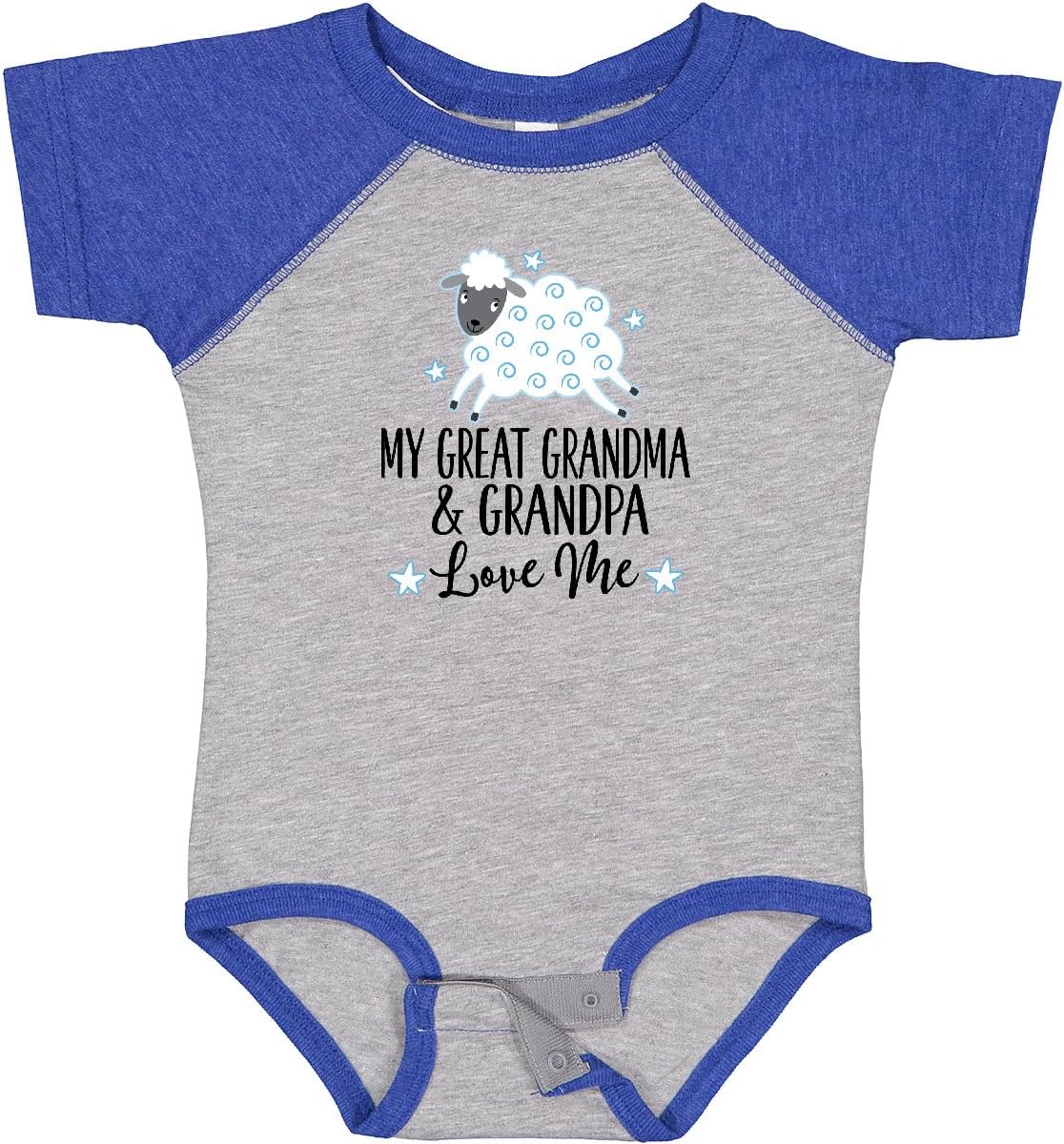inktastic My Great Grandpa and Grandma Love Me Boy Lamb Baby Bodysuit