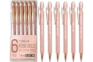 Stylus Pens for Touch Screens, 6-Pack Inspirational Rose Gold Motivational Pens