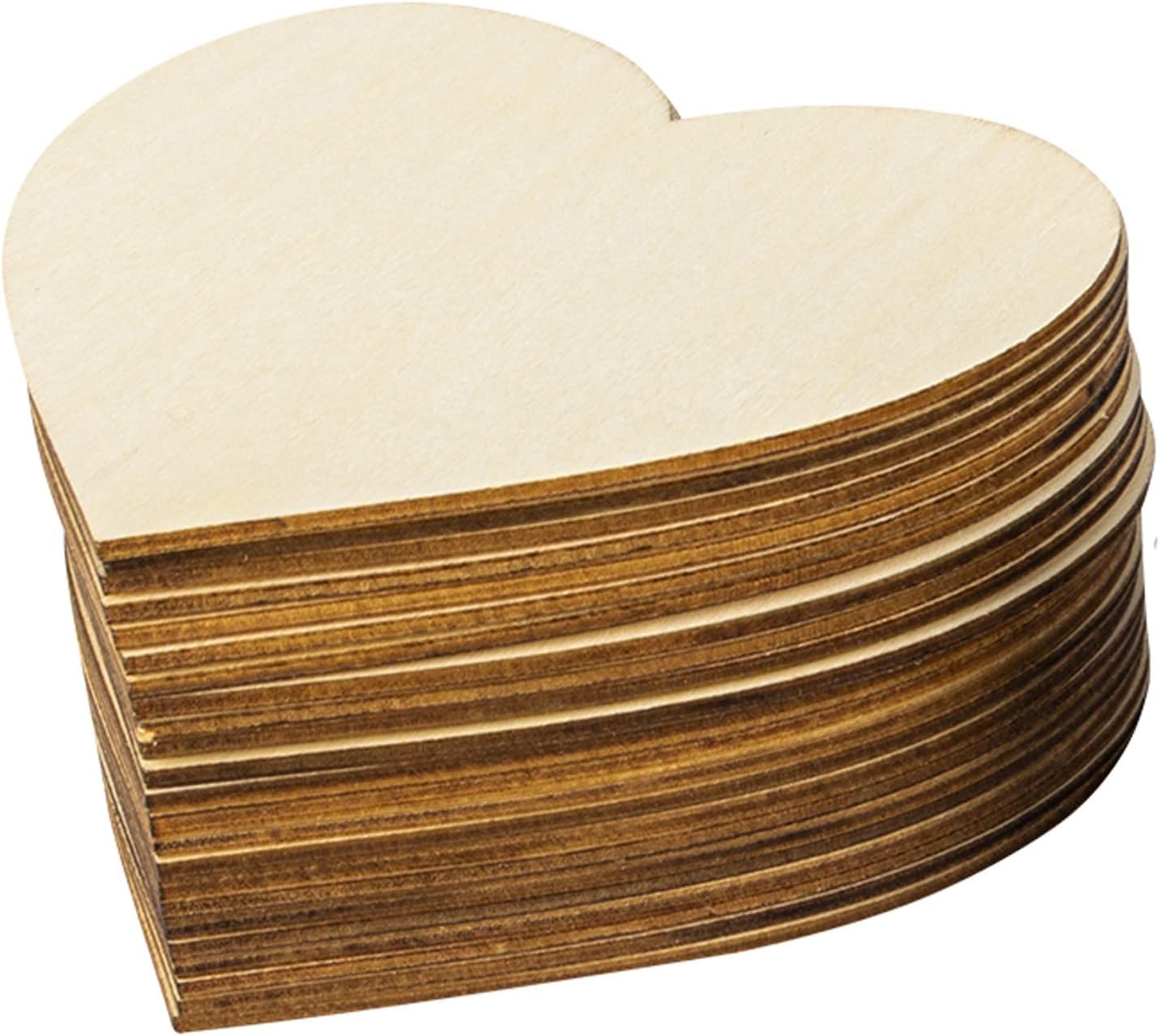 Heart MDF Pine Wood 3 inch -2.5 mm Thick Wood Hearts for Crafts, Unfinished Wooden Heart Cutouts, Heart Wood Slices Board for Resin Art, Mandala Art, Pyrography, Painting (Set of 50)-image-36